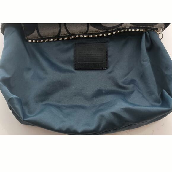 Y2K Coach Signature Handle satchel/bag Jacquard turn key side pockets - Picture 4 of 10